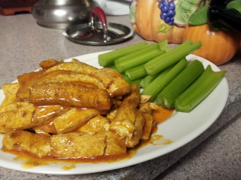 Simply Vegetarian Buffalo Style Tofu "wings"