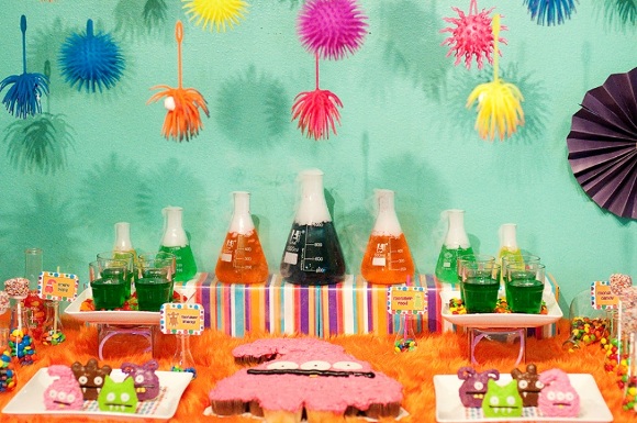 A Colorful Little Monster Birthday Party - via BirdsParty.com