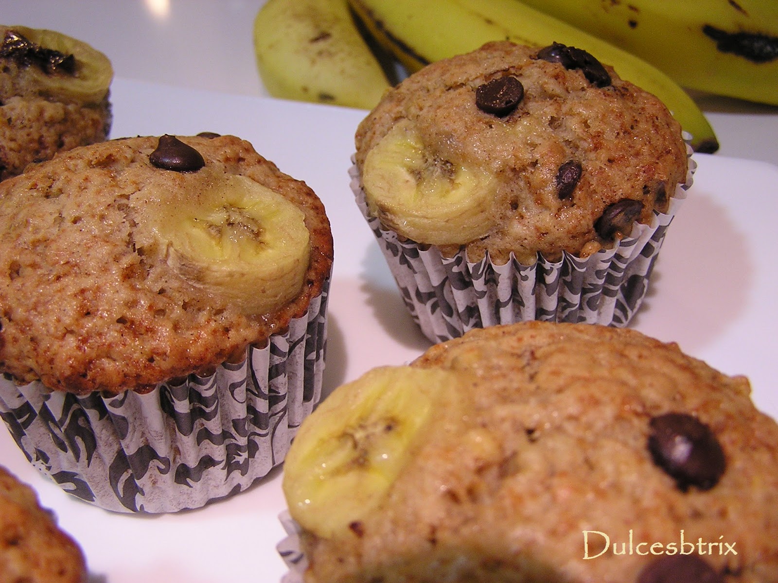 Dulces Btrix Muffins de plátano con nueces y chocolate