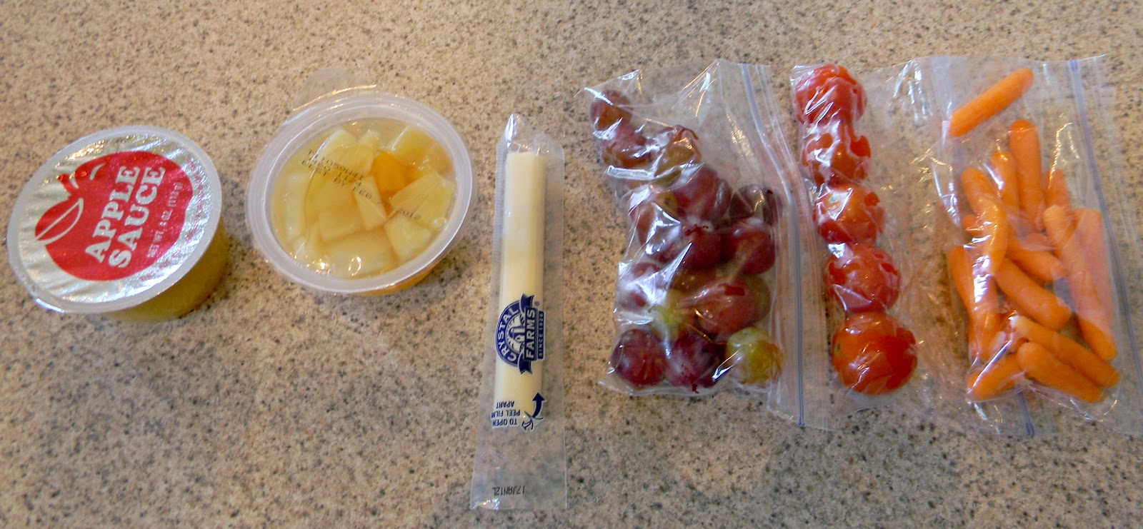 Some of our favorites? Applesauce, individual fruit cups in water or