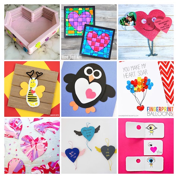 Valentine's Day Cards, Valentines Crafts, Valentine Crafts for kids, Valentine's Day crafts, Valentine's Day Gifts that kids can make, Homemade Valentine's Day Gifts