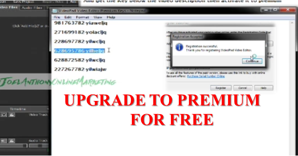 VideoPad Video Editor Professional serial key or number