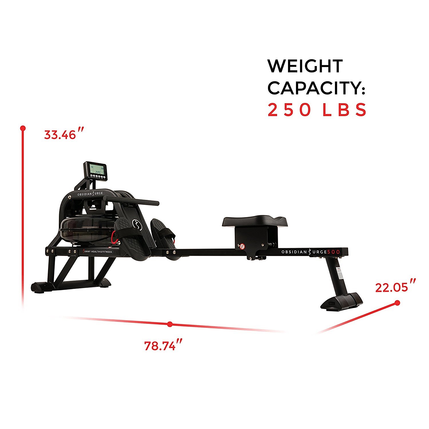 Home Gym Zone Sunny Health & Fitness SFRW5713 Obsidian Surge 500