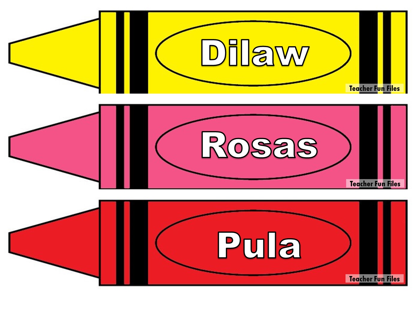 Mga Kulay Filipino Tagalog Laminated Chart A4 Size Shopee Philippines ...