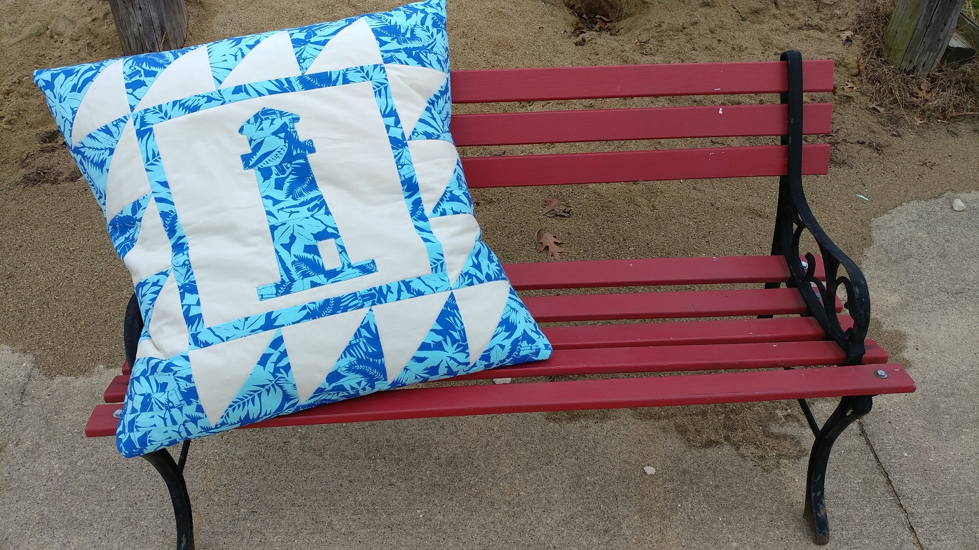 The Life of Riley Two Quilted Couch Pillows Using Batting Scraps as