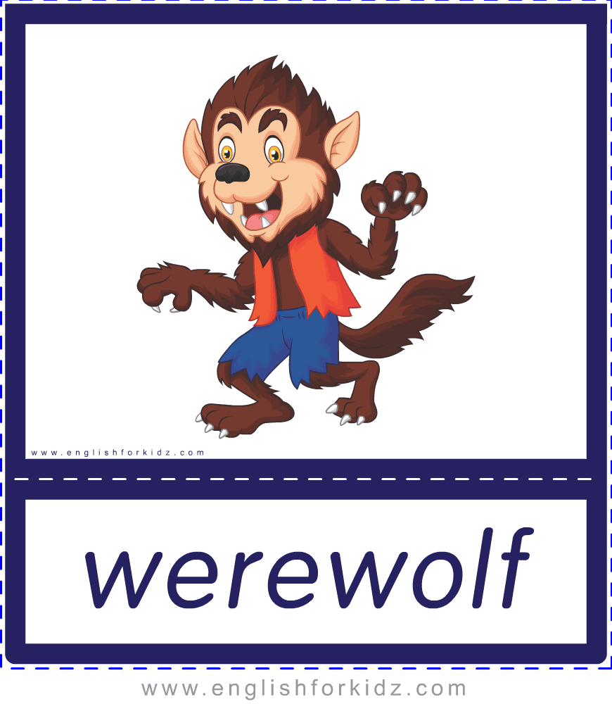 Printable Halloween Flashcards: Spooky Characters
