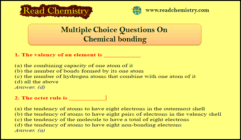50 MCQ on Chemical bonding