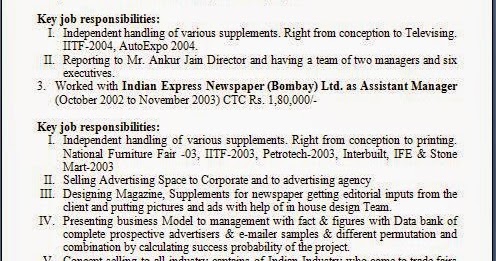 format of job resume