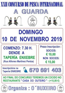 A GUARDA; DOMINGO 10 DE NOVEMBRO DE 2019, XXII CONCURSO INTERNACIONAL DE PESCA