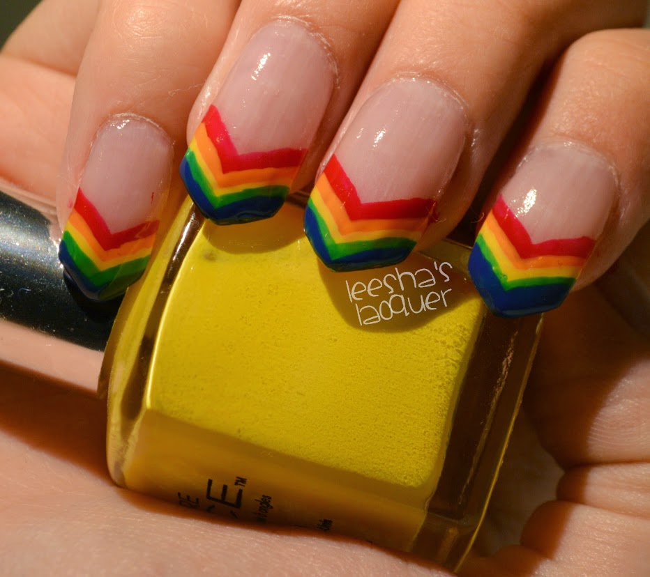 Leesha's Lacquer: Rainbow French Tips