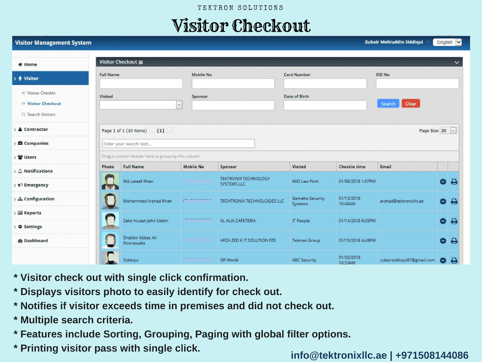 Visitor management system