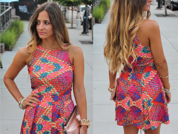 Bedazzles After Dark: Outfit Post: Date Night Neon Skater Dress