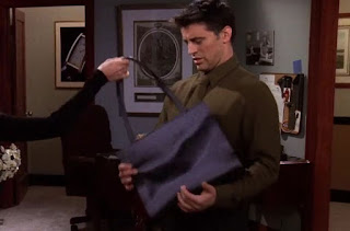 Image of Joey from FRIENDS seeing the Man-Bag First Time