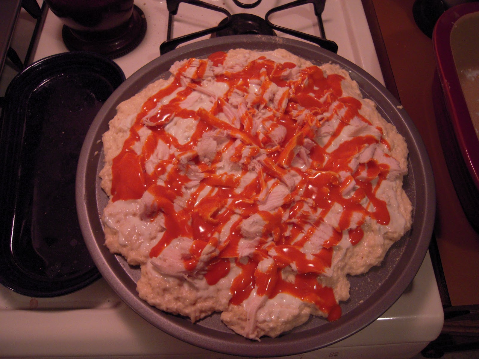 Finickywife Buffalo Blue Cheese Beer Bread Pizza