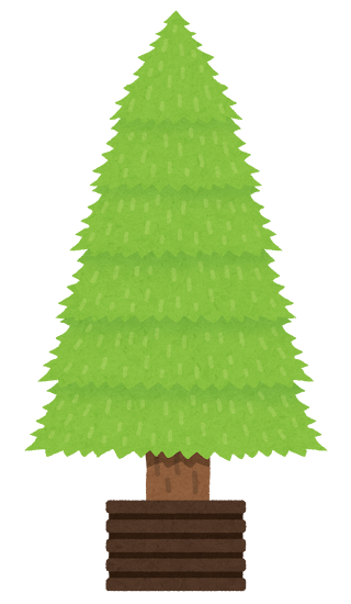 飾りのないクリスマスツリーのイラスト