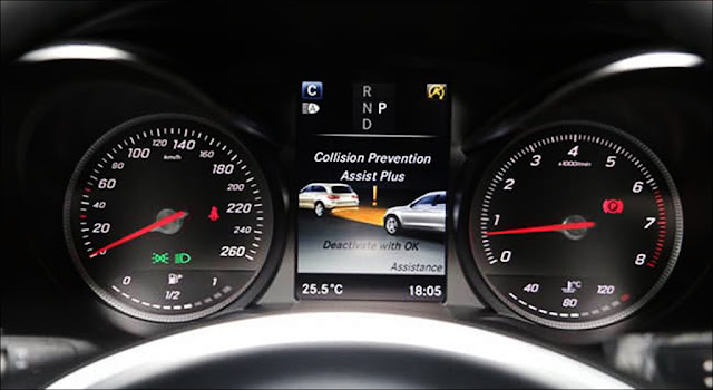 Tính năng Cảnh báo va chạm trên Mercedes GLC 200 2019 giúp lái xe an toàn hơn
