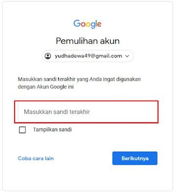 Sandi Terakhir - Lupa Password Gmail