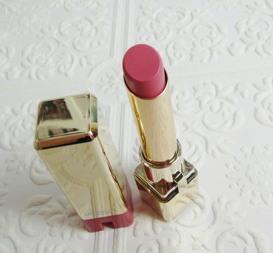 Swatch, FOTD - L'Oreal Colour Riche Caresse Lipstick Rose Tafetta