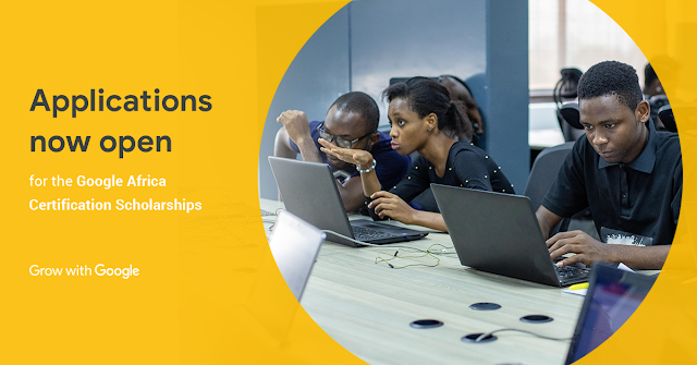 A photo of the applications flyer for the Google Africa Certification scholarships