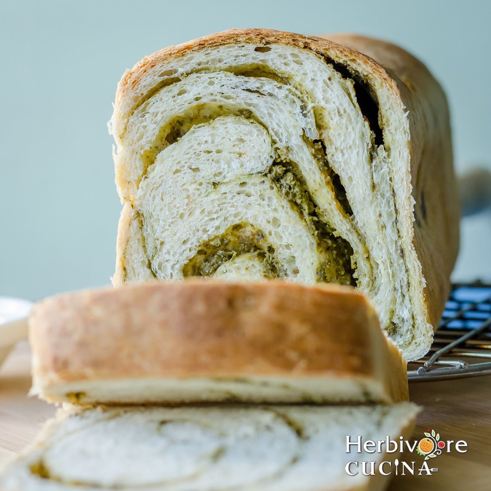 Herbivore Cucina Multigrain Pesto Swirl Bread for BreadBakers
