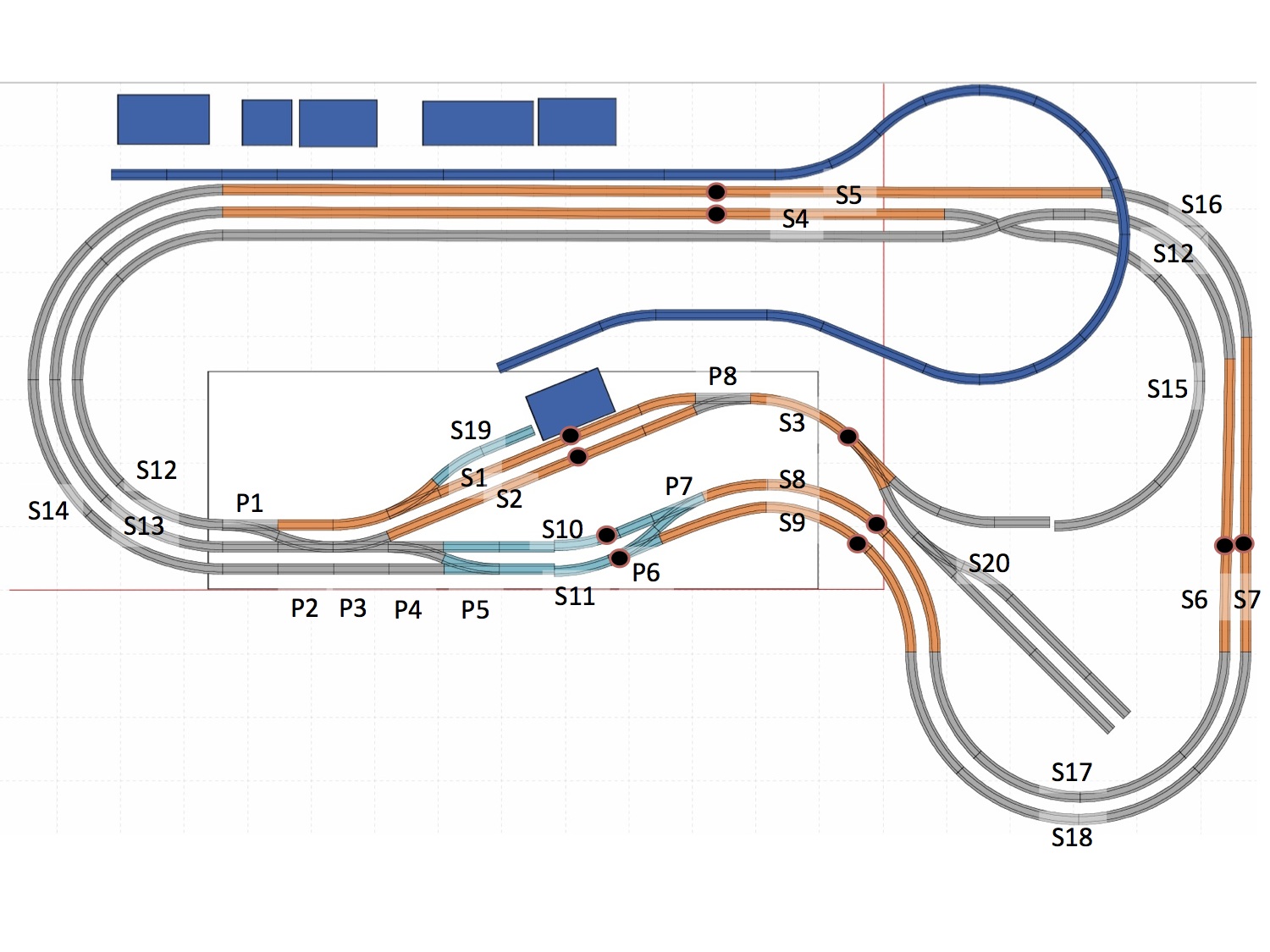Mendes Model Railroad Numbering Points and Sections
