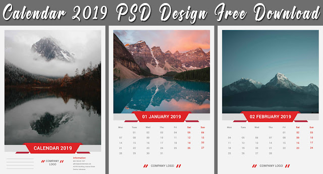 Wall Calendar 2019 PSD Design