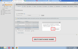 CREATE DELETE DATABASE NAME PHP MY ADMIN