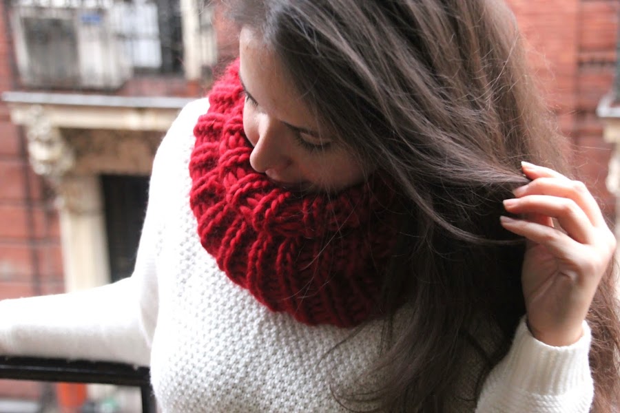 como hacer tejer bufanda circular agujas circulares