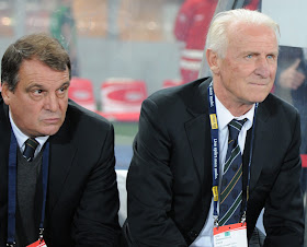 Marco Tardelli and Giovanni Trappatoni during their time in charge of the Republic of Ireland national team