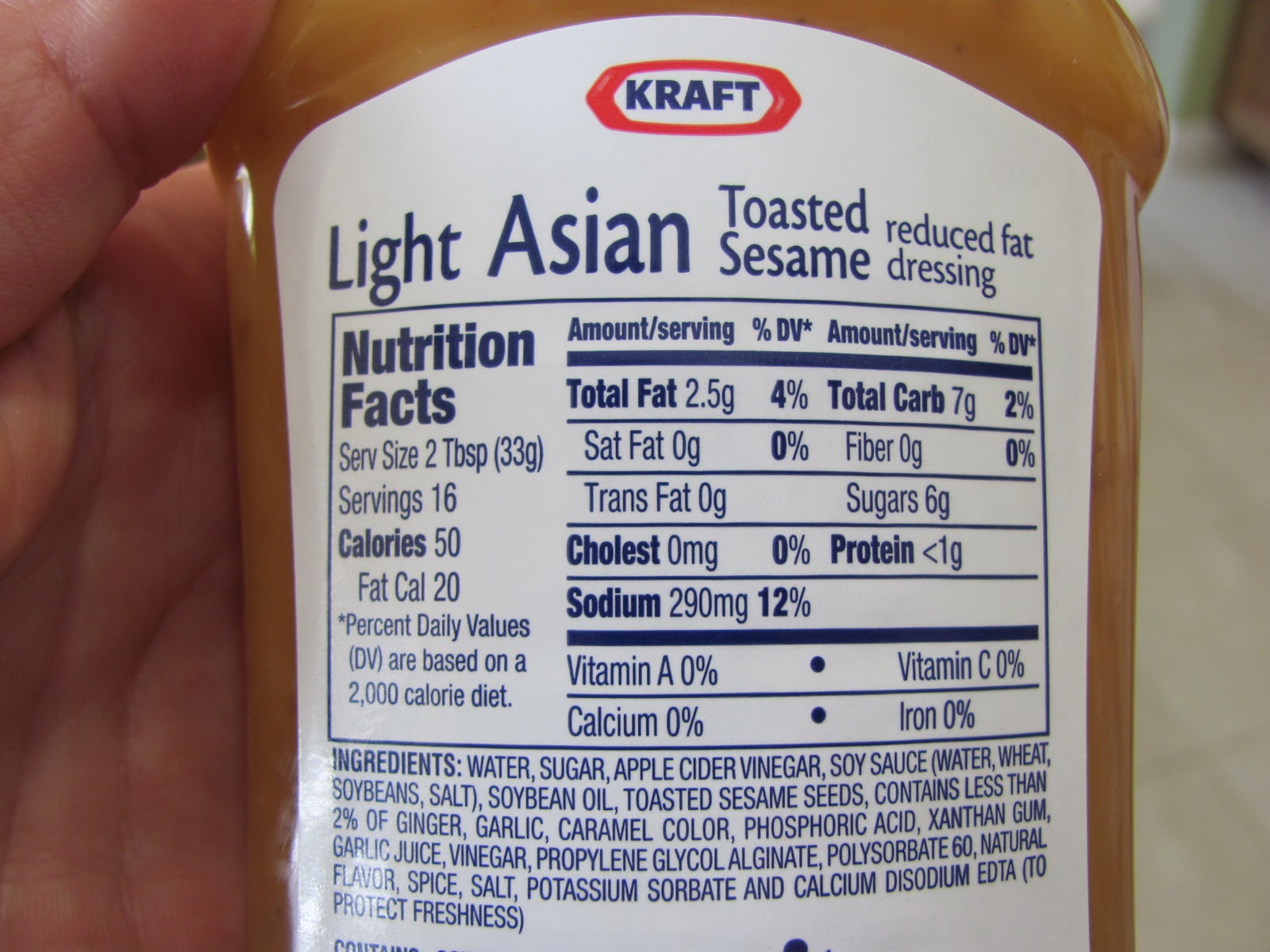 Kraft Asian Toasted Sesame Dressing Nutrition Runners High Nutrition