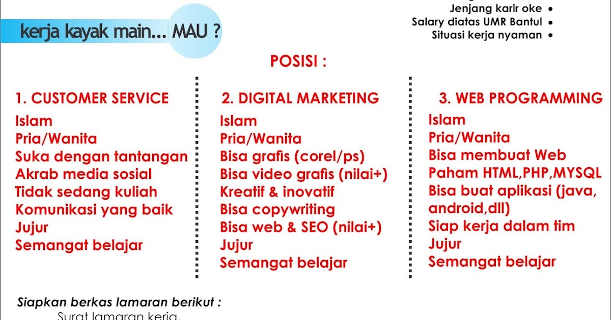 Lowongan Kerja Di Treniaga Com Bantul Customer Service Digital Marketing Web Programmer Portal Info Lowongan Kerja Jogja Yogyakarta 2021