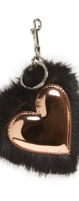 STELLA MCCARTNEY Faux Fur Heart Bag Charm