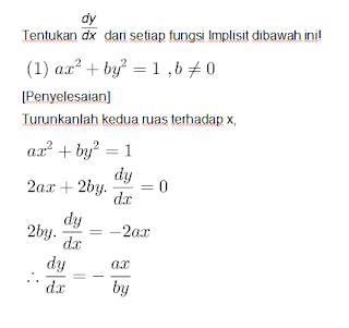 Contoh Soal dan Pembahasan Mengenai Implisit - Pembahasan Bidang Mata