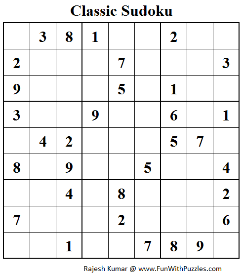 Standard Sudoku (Fun With Sudoku #56)