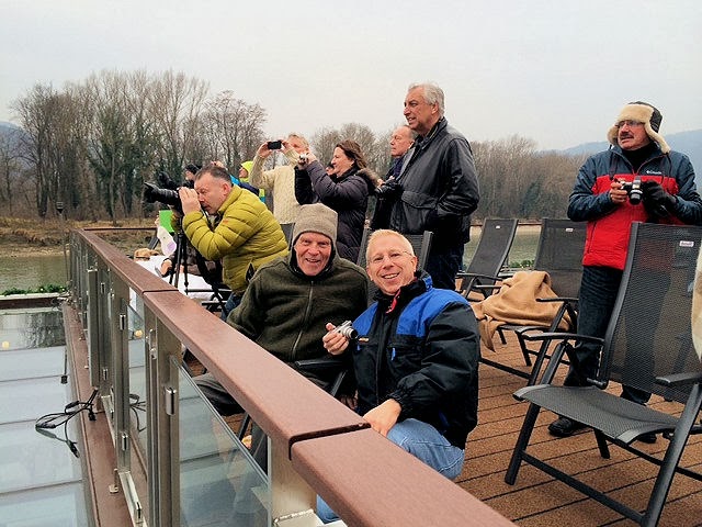 Here I am with one half of the sweetest couple I met onboard. Fred and I enjoy the views of the Wachau Valley in Austria as his wife Kathy snaps some photos of us. Photo: Kathy Hall.