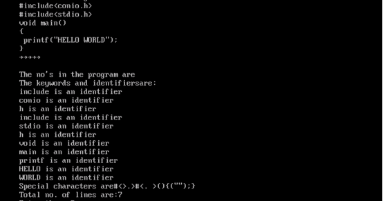 Write a program to implement the lexical analyzer.