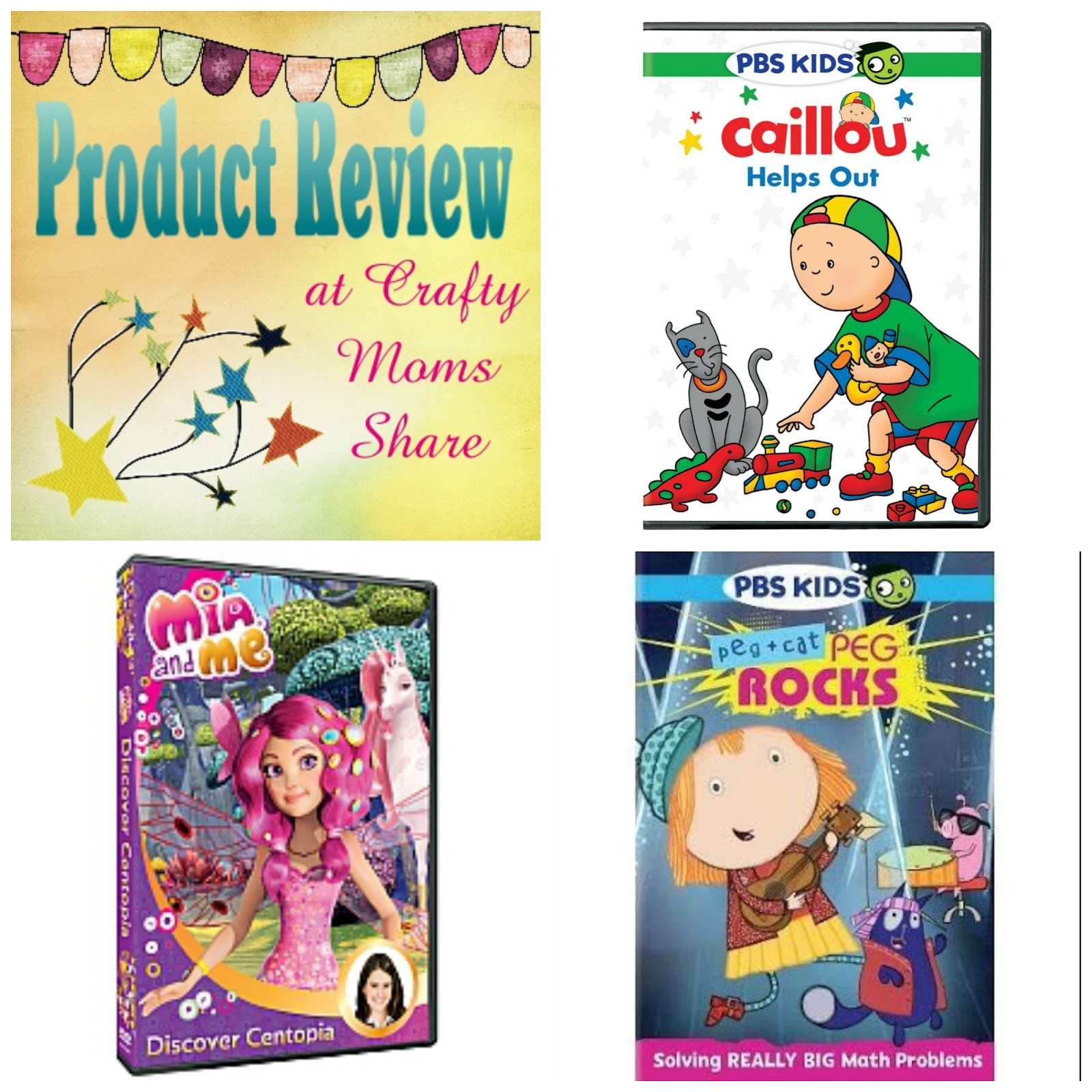 Crafty Moms Share Dvd Reviews Caillou Helps Out Peg Cat