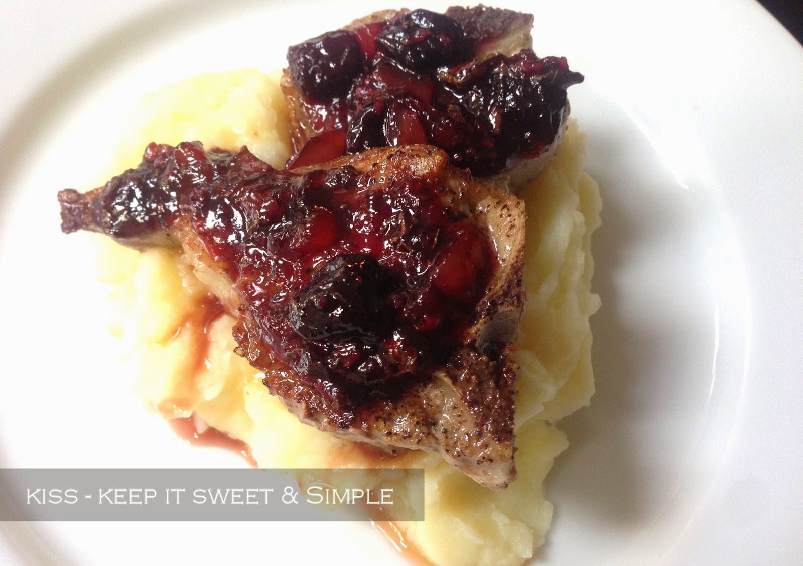 Kiss in the Kitchen Lamb chops with lime, cherry glaze