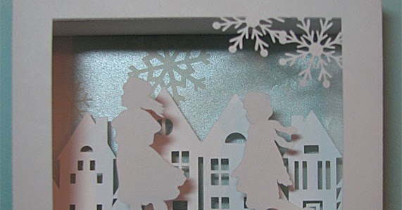 Skaters And Houses Shadow Box Card