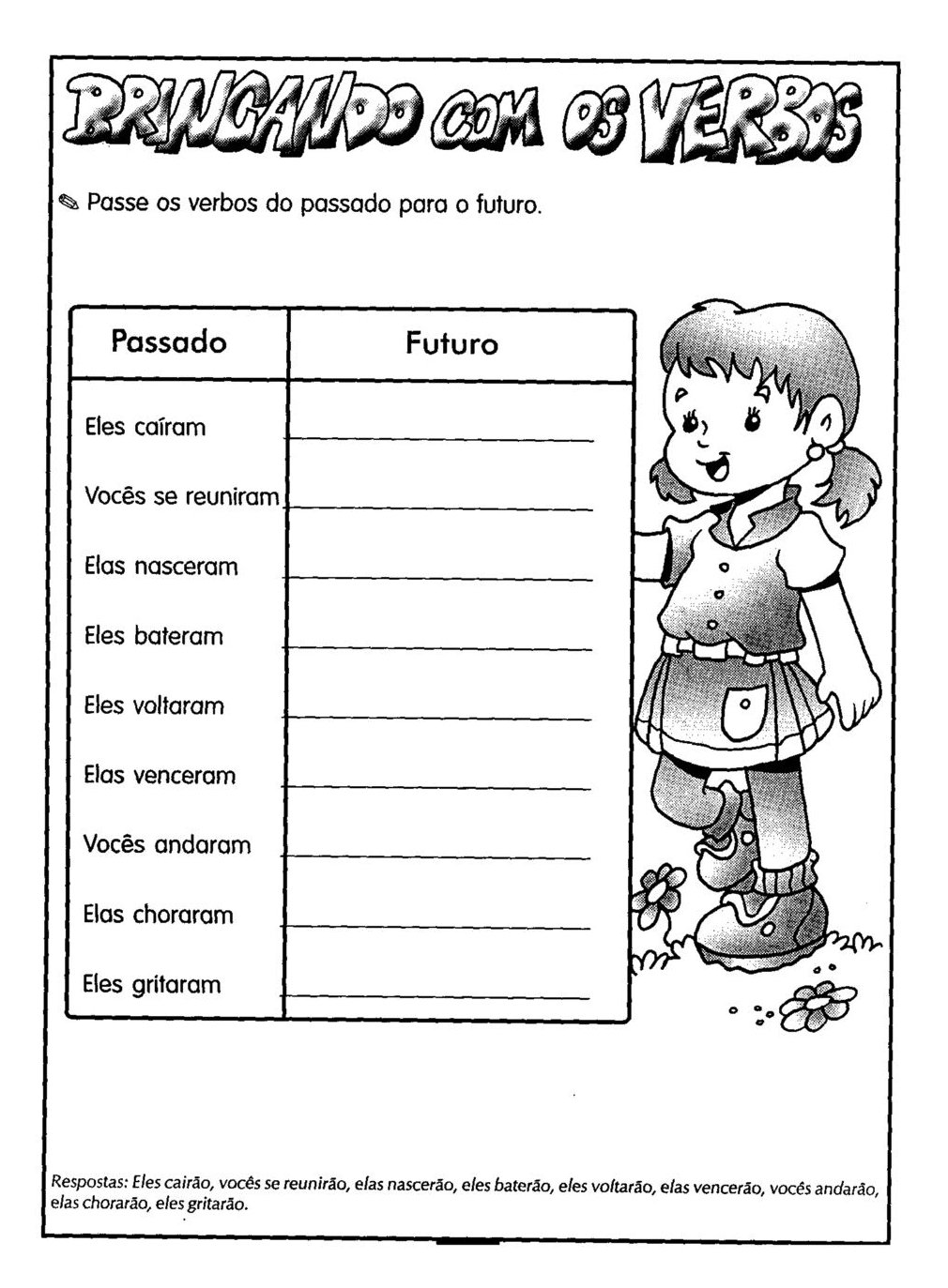 Atividades Sobre Verbos 3 Ano ENSINO