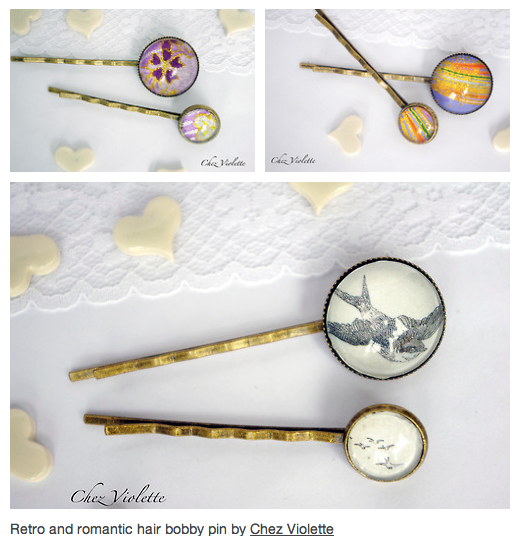 Hair pins romantic and retro by Chez Violette