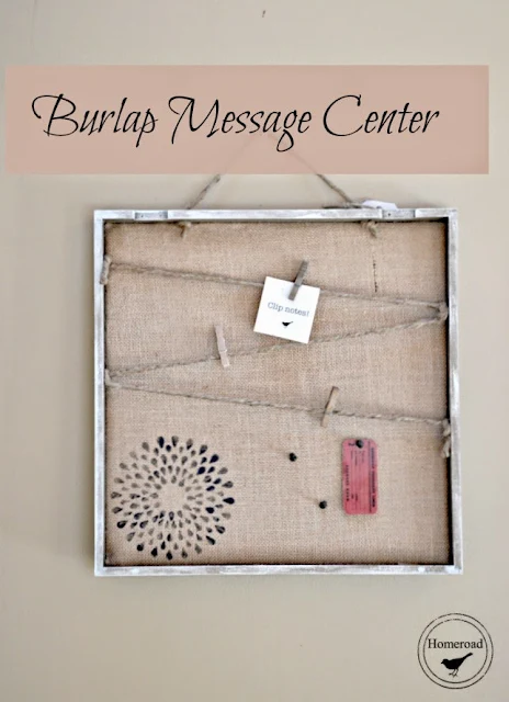 Burlap Message Center with overlay
