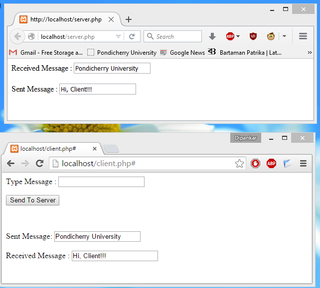 Computer Science  chat using PHP and Socket programming