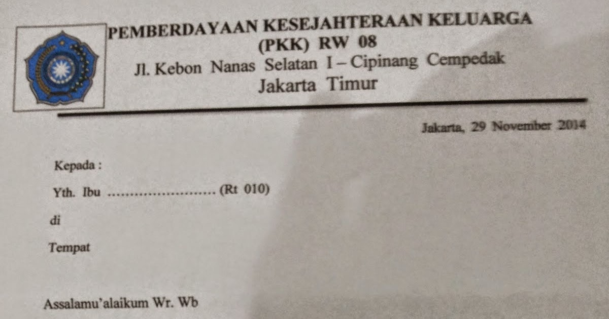 61 Contoh Surat Undangan Arisan Pkk Rt Gratis Terbaru