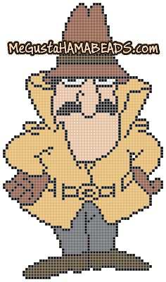 plantilla hama beads inspector clouseau