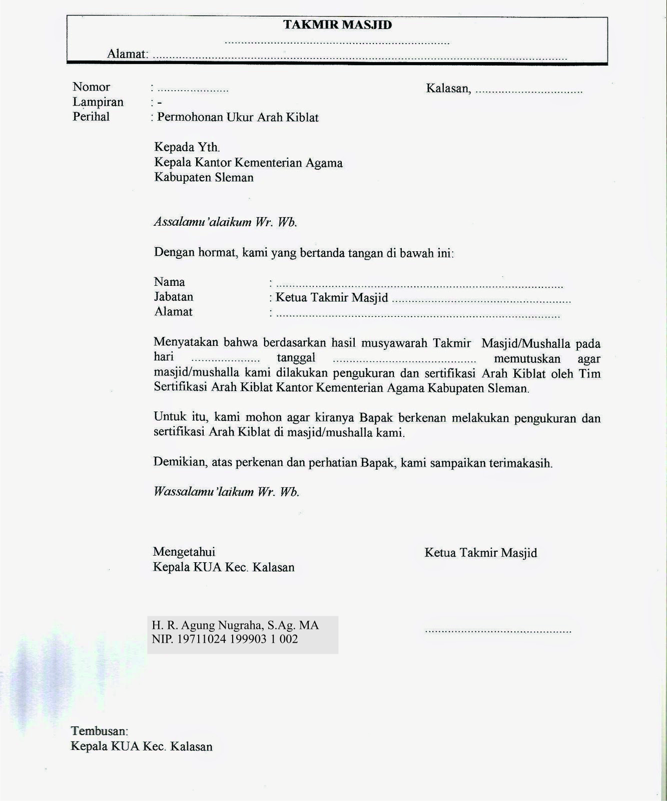 Contoh Surat Permohonan Kalibrasi Alat