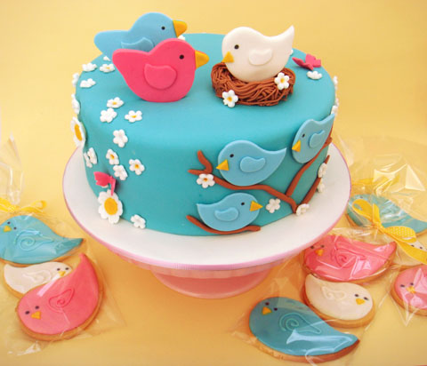 Bird Shower Cake