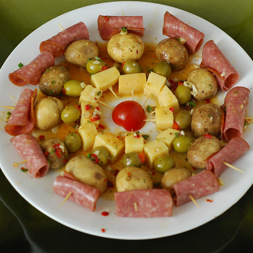 Marinated Mushroom Antipasto Kabobs