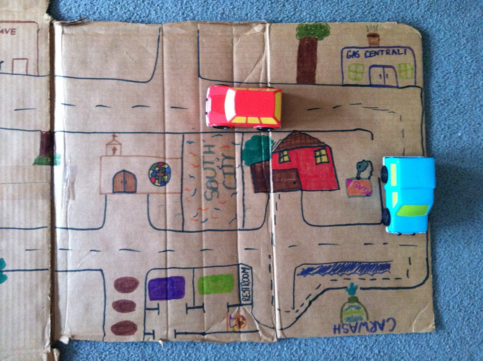 Growing Play Cardboard Box Road Maps