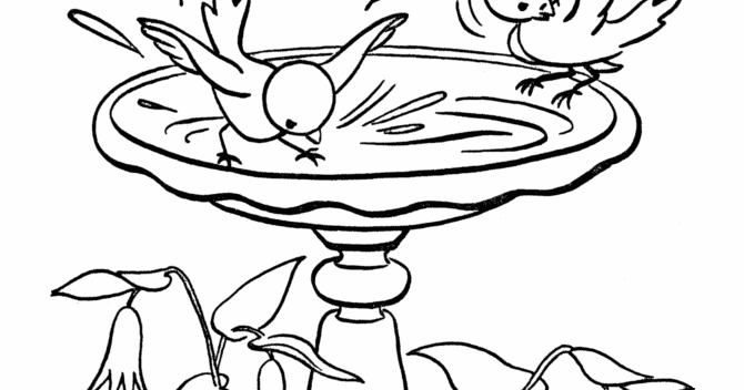 Bird Baths Coloring Pages Coloring Pages
